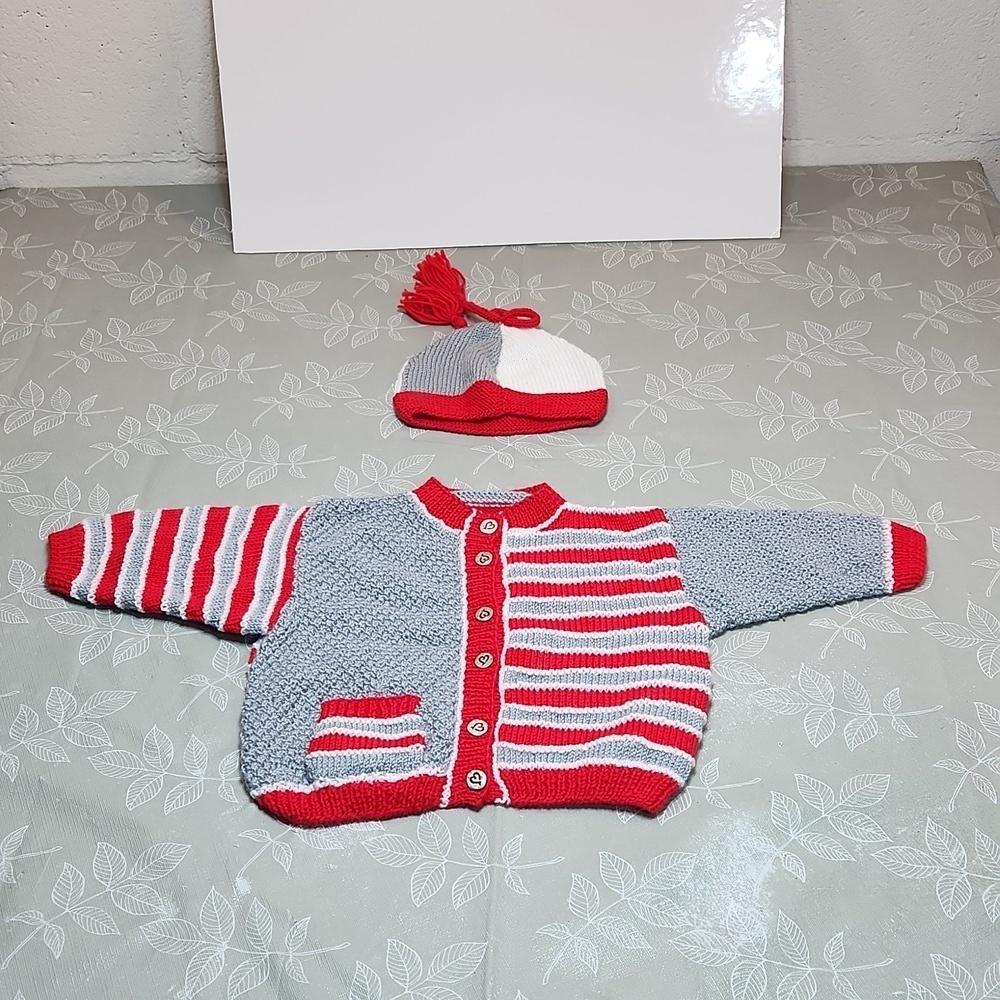 Childrens Knitted Sweater and Hat
